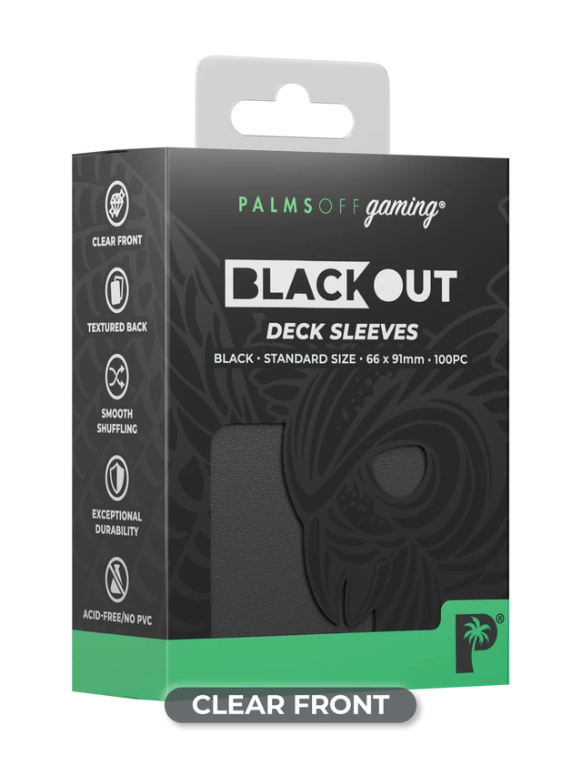 Palms Off Gaming – Blackout Deck Sleeves – Standard Size – 100pc-1