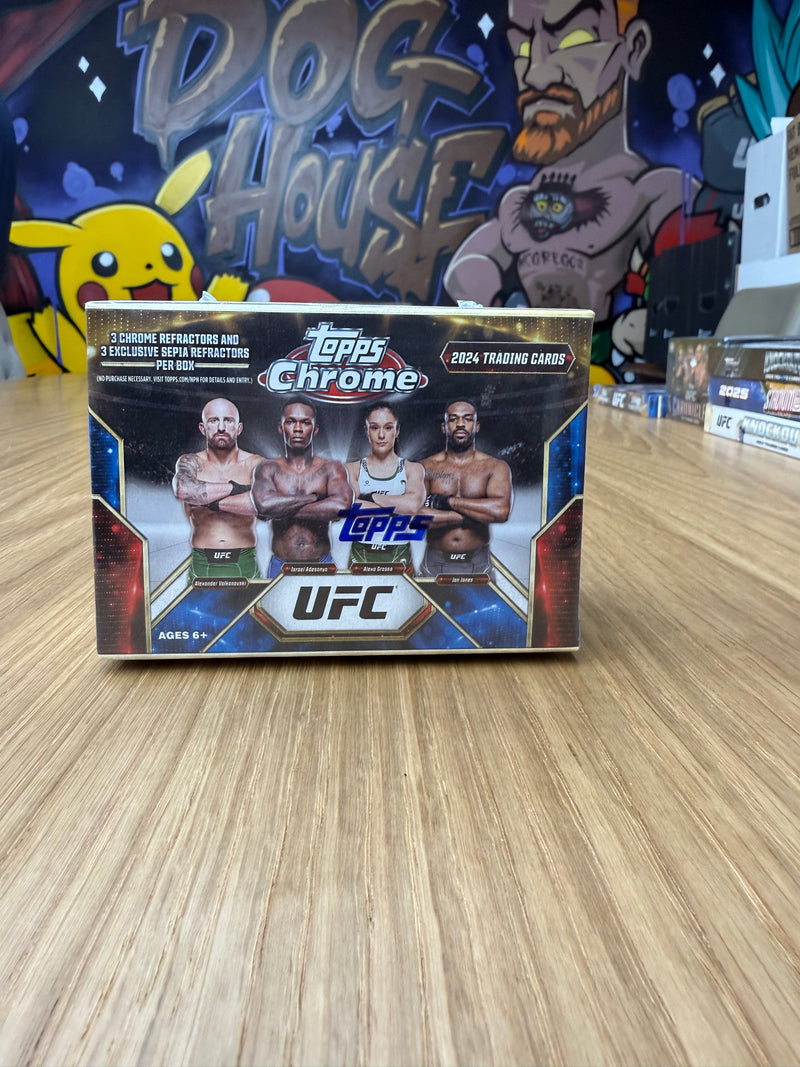 2024 Topps Chrome UFC Blaster Box - Sealed - 3 Chrome + 3 Sepia Refractors Per Box-1