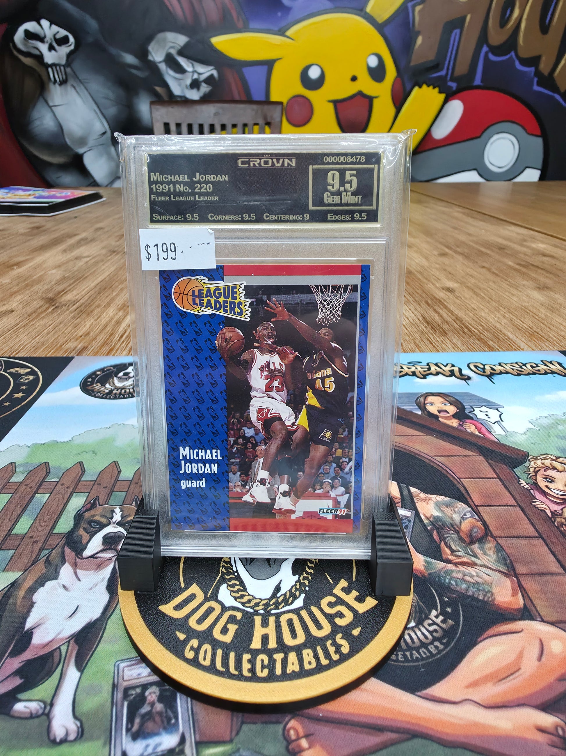 1991-92 Fleer Michael Jordan League Leader #220 - Crown 9.5 Gem Mint-1
