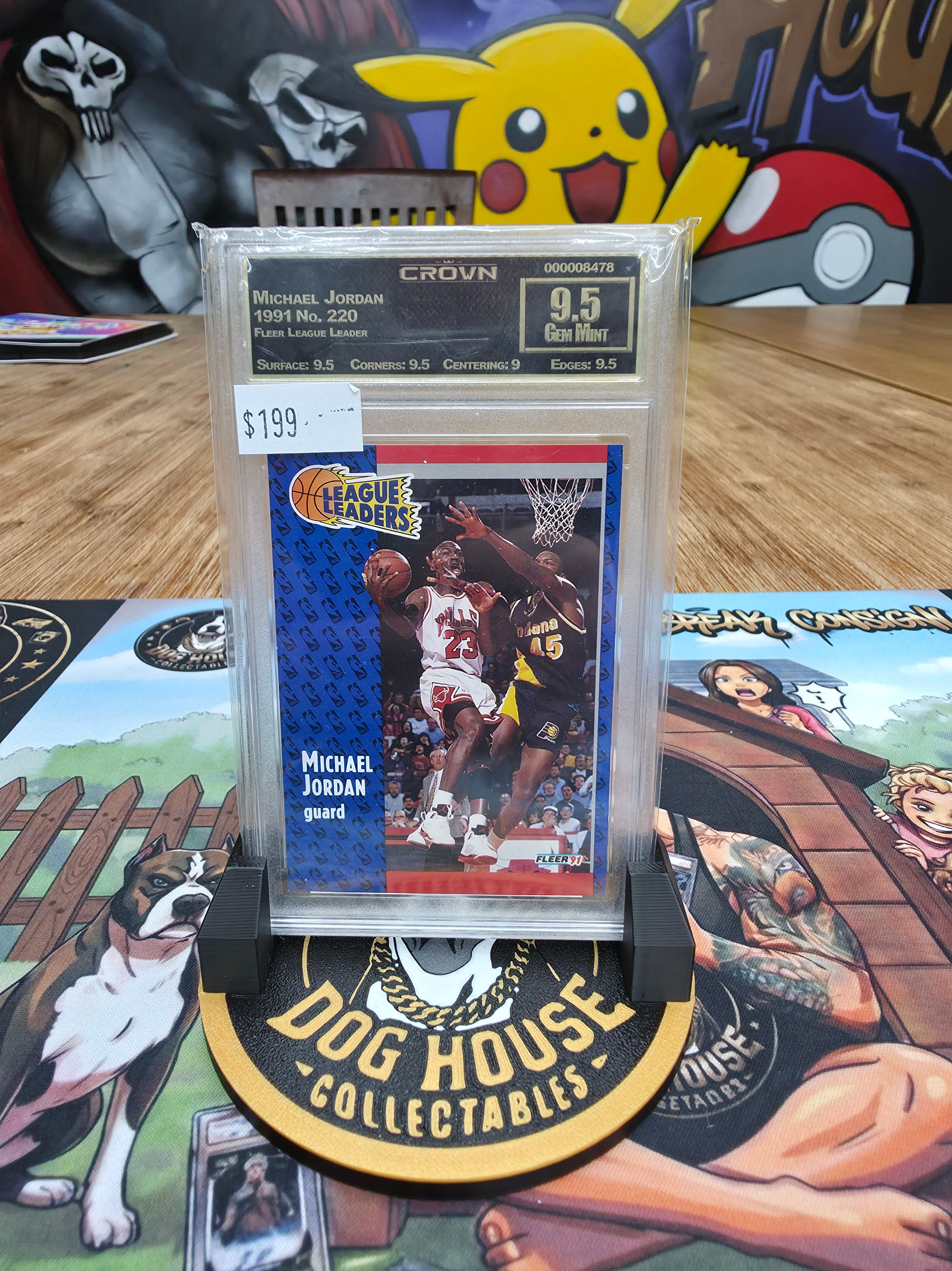 1991-92 Fleer Michael Jordan League Leader #220 - Crown 9.5 Gem Mint