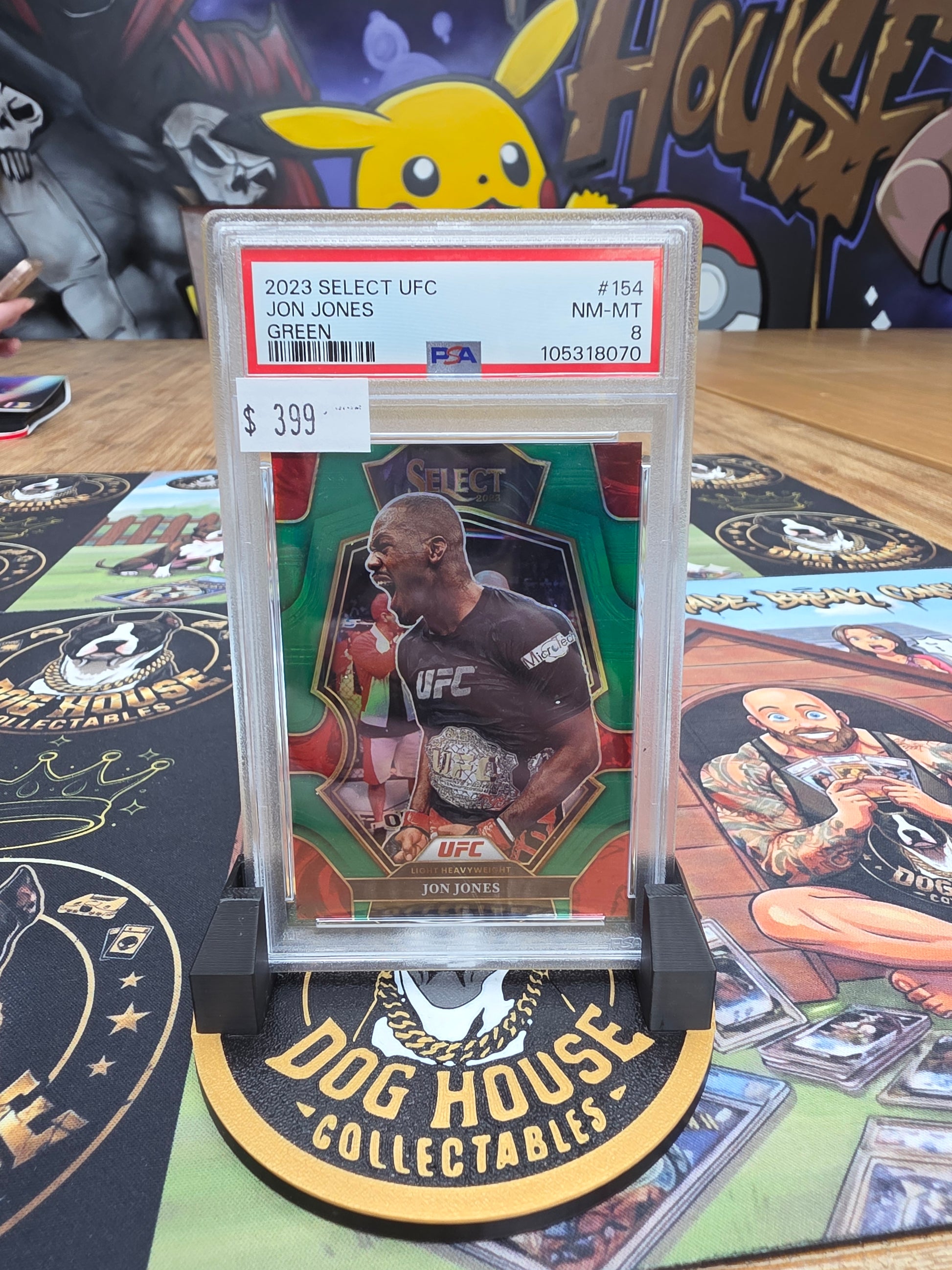 2023 Panini Select UFC Jon Jones Green Prizm #154 - PSA 8 NM-MT-1