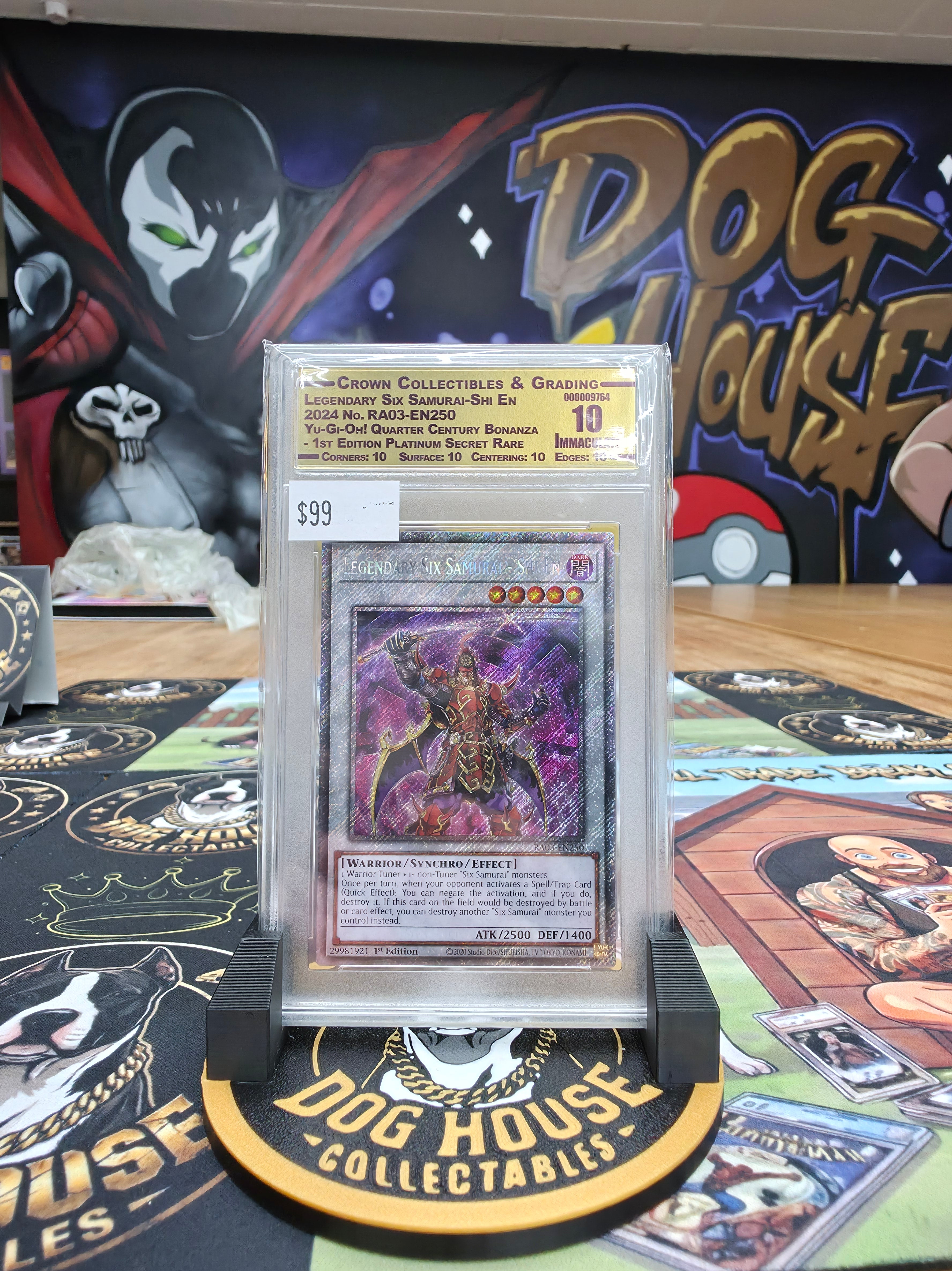 Yu-Gi-Oh! Legendary Six Samurai-Shi En RA03-EN250 1st Edition Platinum Secret Rare - Crown 10 Immaculate