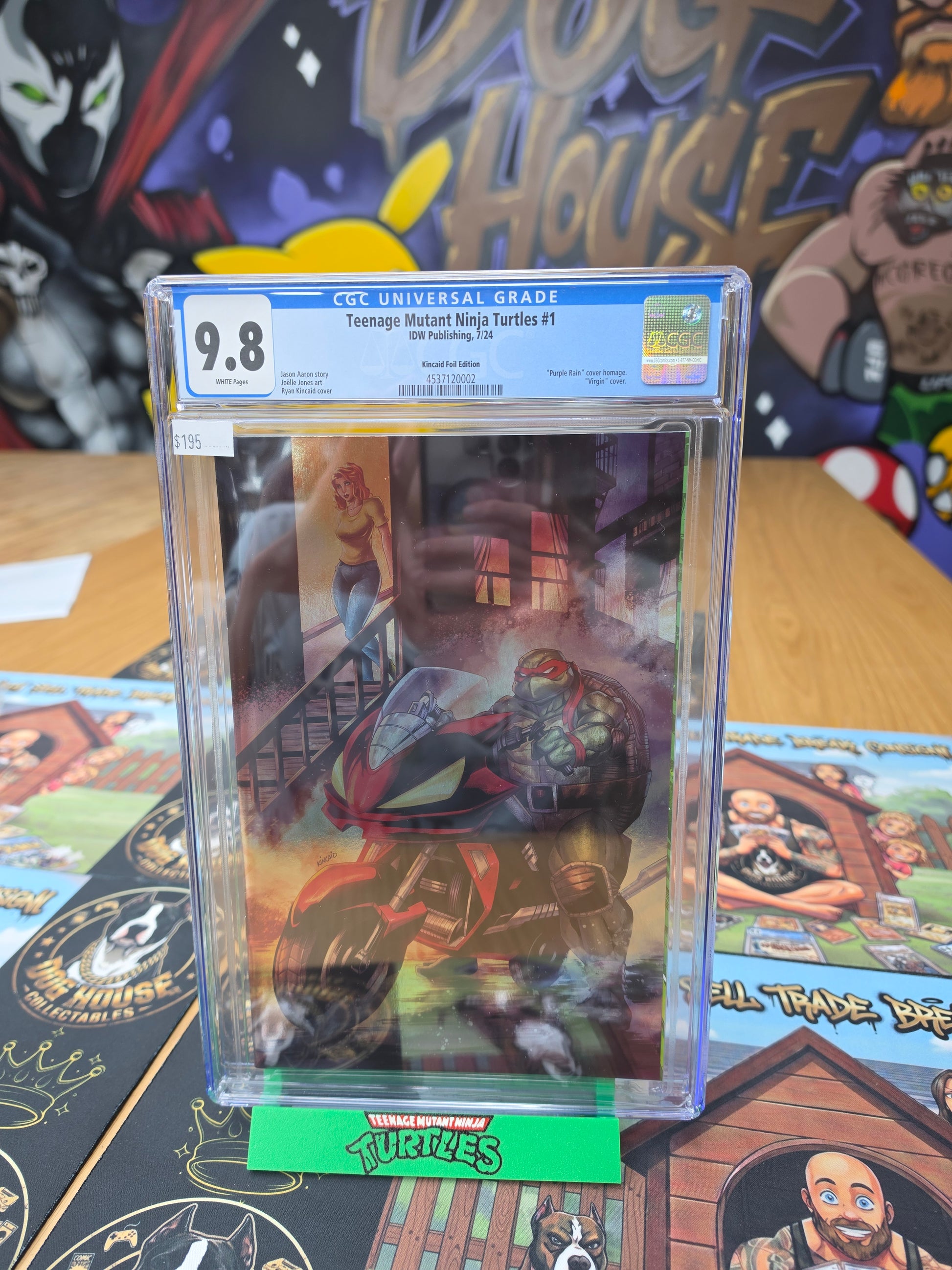 Teenage Mutant Ninja Turtles #1 Kincaid Foil Virgin (Purple Rain Homage) | CGC 9.8 | IDW 7/24-1