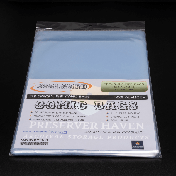 Stalward Comic Bags Treasury Size 265x345mm - 100 Pack-1