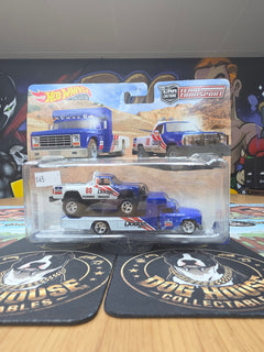 Hot Wheels Premium Car Culture Team Transport Dodge Power Wagon & Flatbed Hauler - Mopar Metal/Metal Real Riders (FLF56)-1