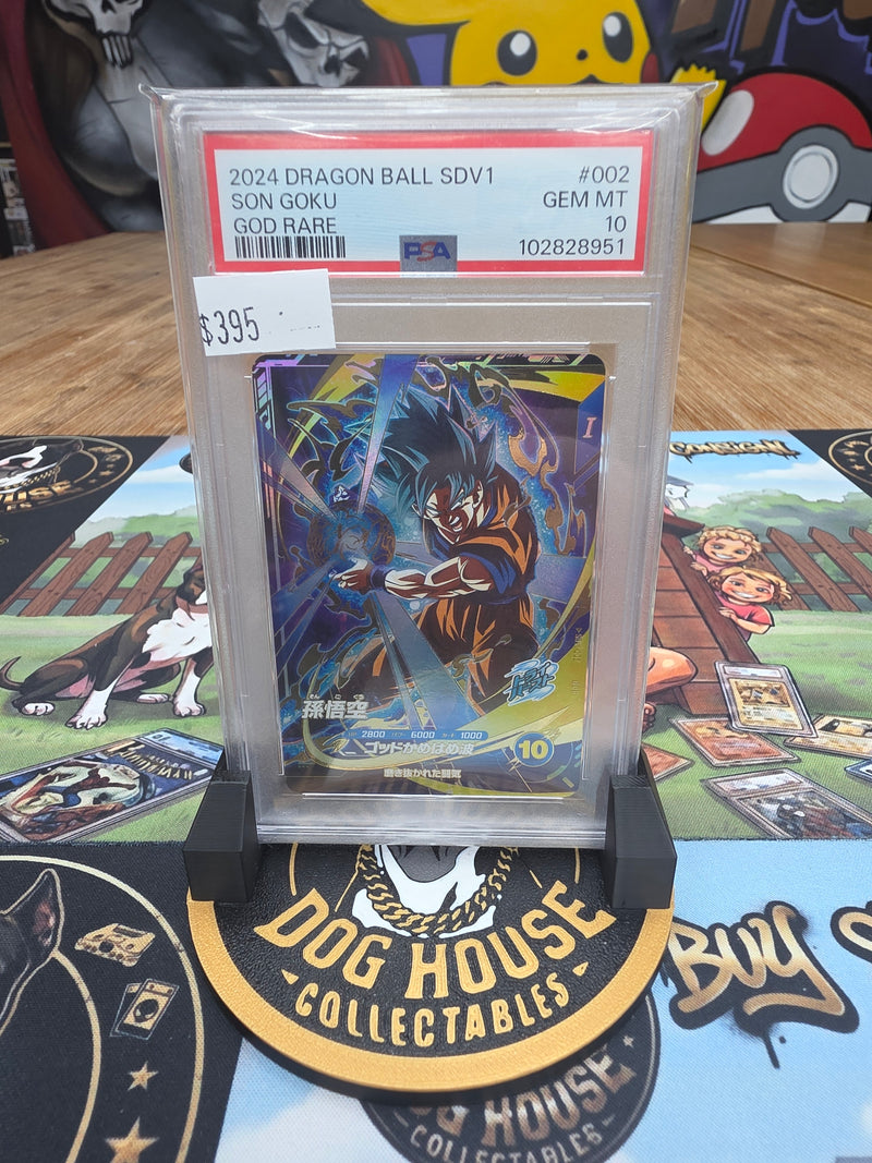 Son Goku 2024 Dragon Ball SDV1 #002 God Rare | PSA 10 GEM MT | God Kamehameha-1