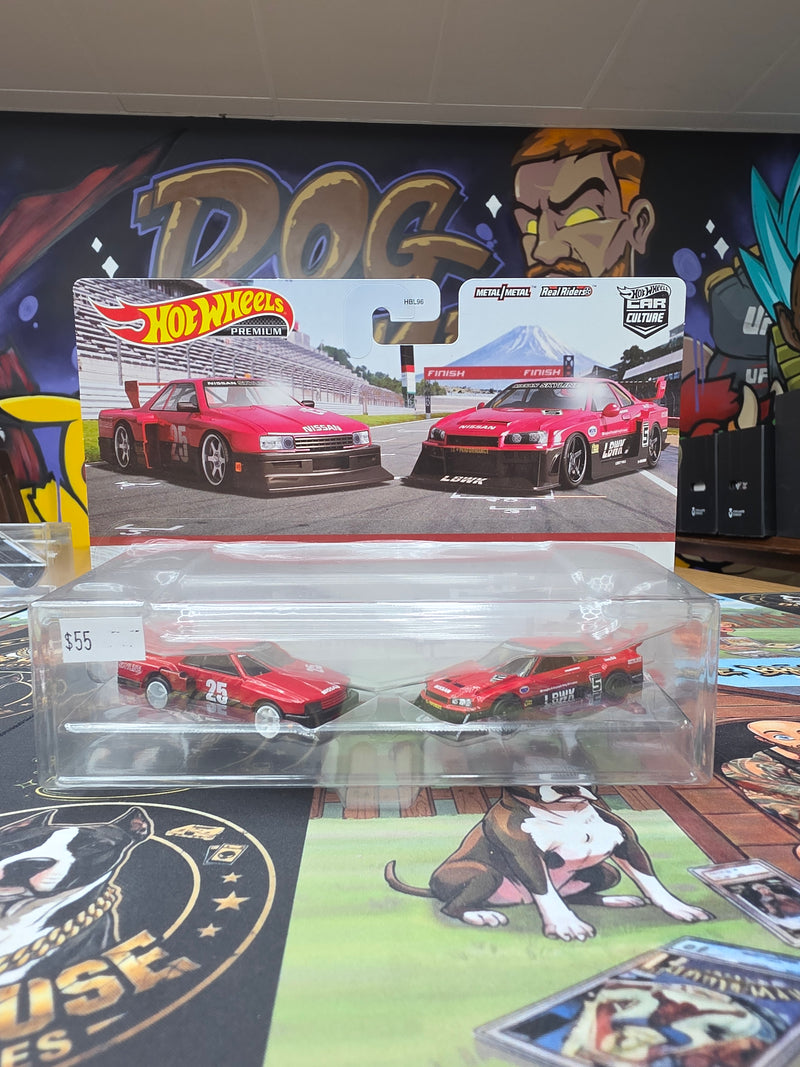 Hot Wheels Premium Car Culture Nissan Skyline DR30 & LBWK R34 2-Pack - Metal/Metal Real Riders (HBL96)-1
