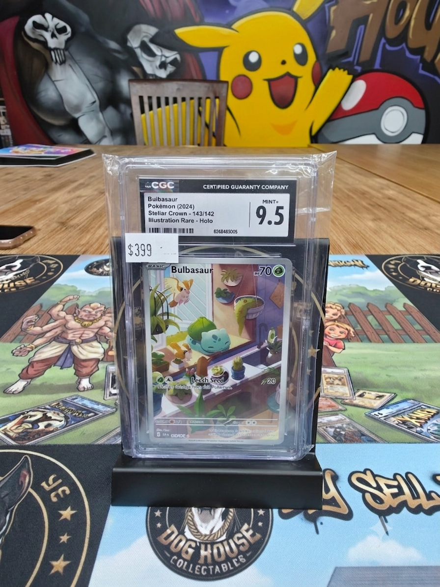 Bulbasaur 143/142 Stellar Crown Illustration Rare | CGC Mint+ 9.5 | Pokémon 2024-1