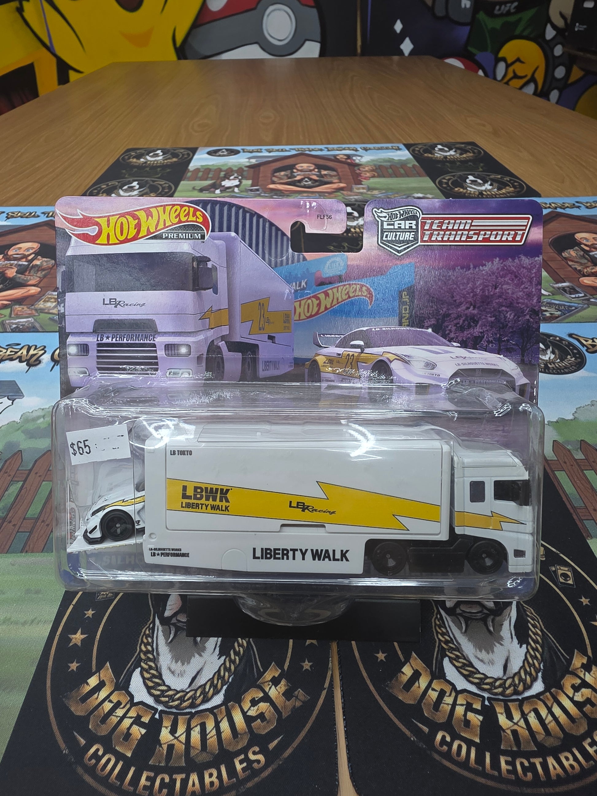 Hot Wheels Premium Car Culture Team Transport Liberty Walk Nissan GT-R (R35) & LBWK Hauler - LB Racing Metal/Metal Real Riders (FLF56)-1