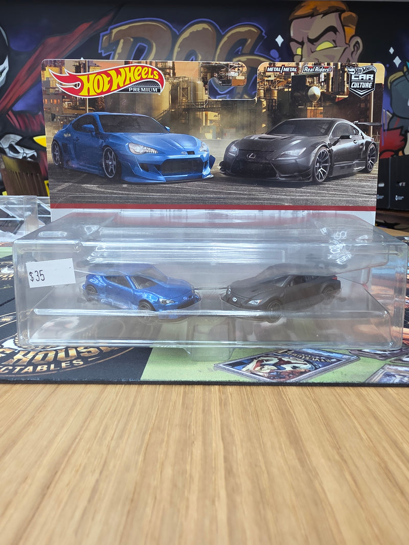 Hot Wheels Premium Car Culture Subaru BRZ & Lexus RC F 2-Pack - Metal/Metal Real Riders (HBL96)-1
