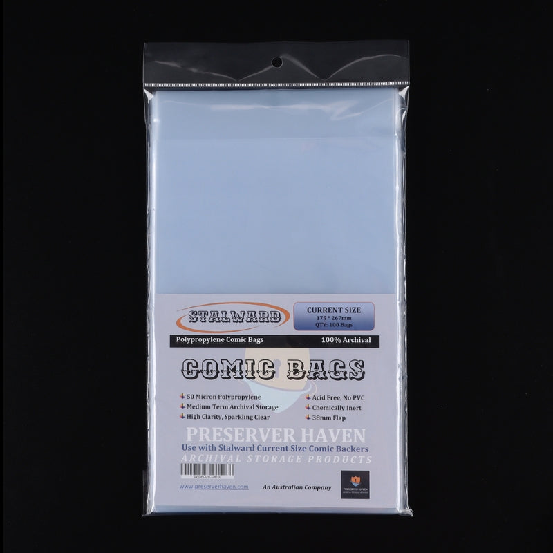 Stalward Comic Bags Current Size 175x267mm - 100 Pack-1
