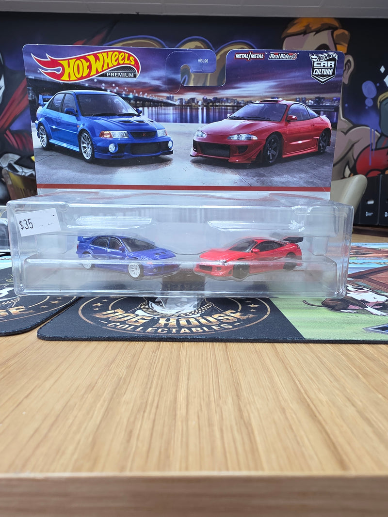 Hot Wheels Premium Car Culture 2-Pack - Mitsubishi Lancer Evo VI & Eclipse-1