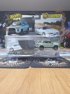 Hot Wheels Premium Car Culture Team Transport Toyota 4Runner TRD Pro, Enclosed Trailer & Supra A70 - Metal/Metal Real Riders (FLF56)-1