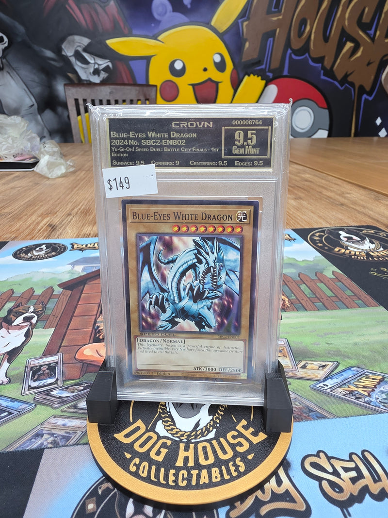 Yu-Gi-Oh! Blue-Eyes White Dragon SBC2-ENB02 1st Edition Speed Duel - Crown 9.5 Gem Mint-1