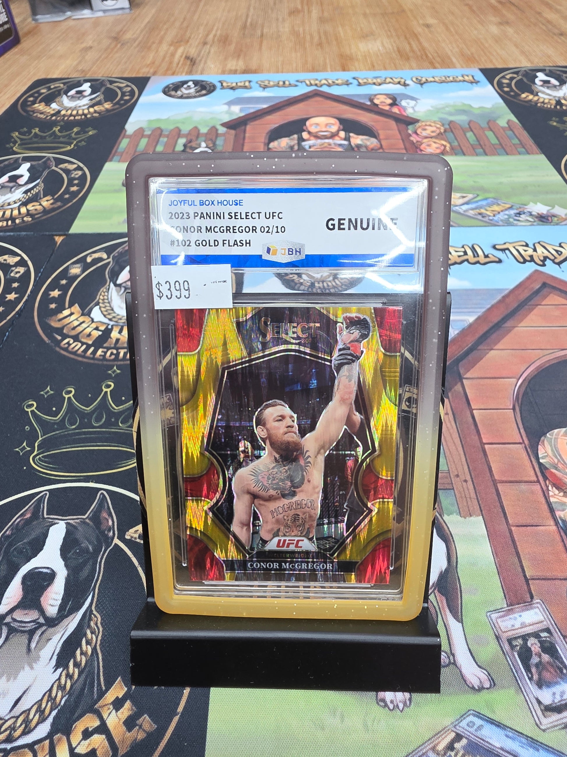 2023 Panini Select UFC Conor McGregor Gold Flash Prizm #102 /10 - JBH Genuine-1