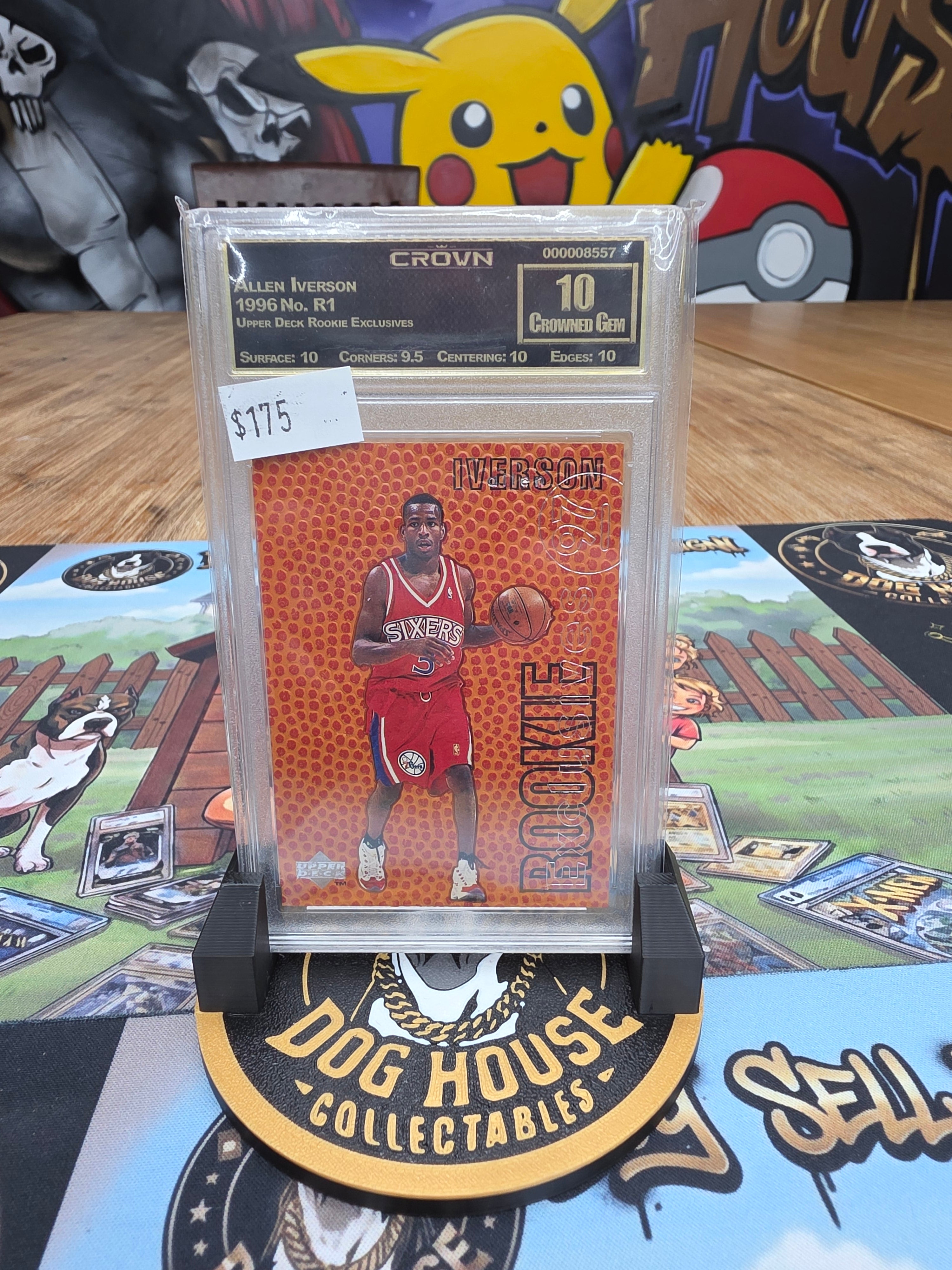 1996-97 Upper Deck Rookie Exclusives Allen Iverson RC #R1 - Crown 10 Crowned Gem