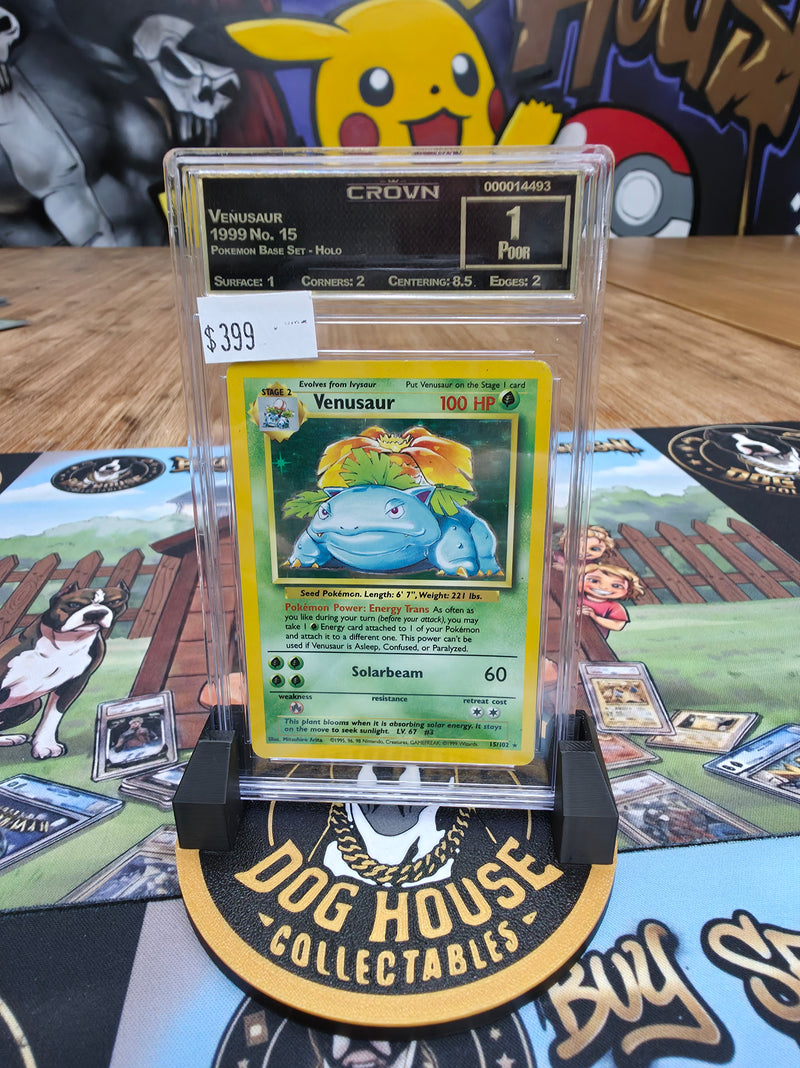 Venusaur 1999 Pokémon Base Set Holo #15/102 | Crown Grade 1 Poor | Unlimited-1