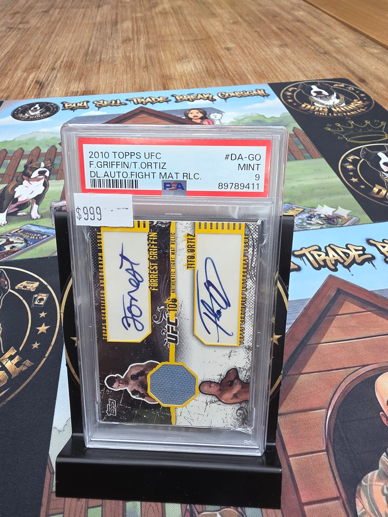 2010 Topps UFC Forrest Griffin / Tito Ortiz Dual Auto Fight Mat Relic #DA-GO - PSA 9 Mint-1