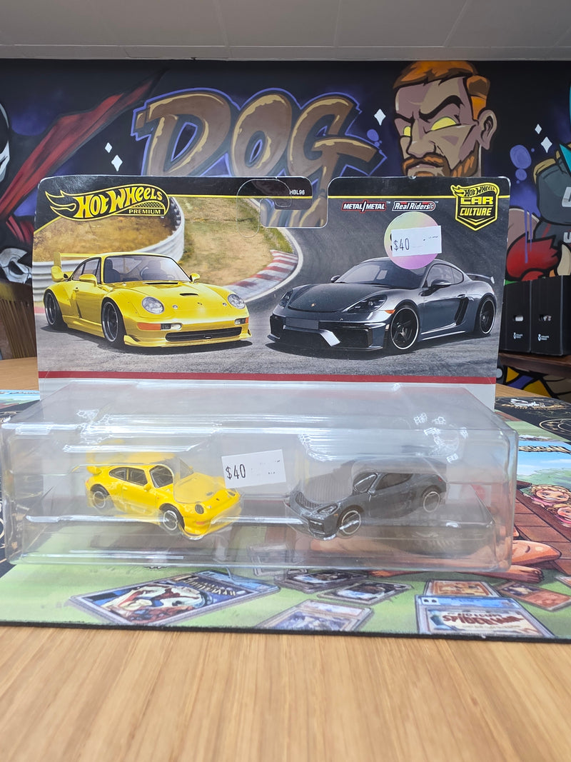Hot Wheels Premium Car Culture 2-Pack - Porsche 993 GT2 & 718 Cayman GT4-1